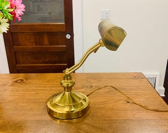 Vintage Messing Banker / Klavier Tischlampe
