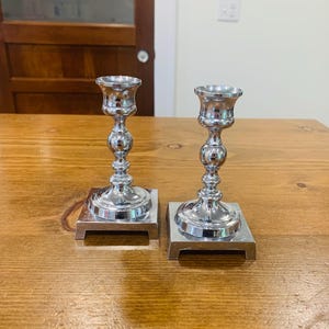 Vintage Silver Candlestick Holder Set