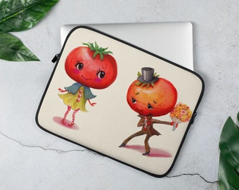 Tomatoes in Love Illustrated Laptop Sleeve-Case Choose your Size!