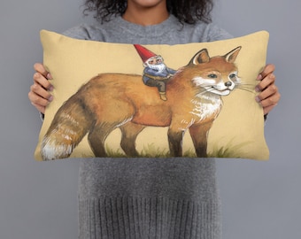 David the Gnome illustrated watercolor pillow - Choose your size!