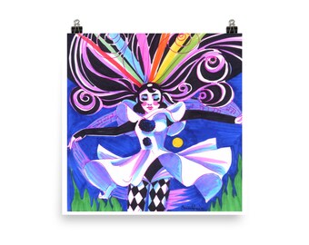 Pierrot Synergy Rainbow Matte Poster Print (Choose your size!)