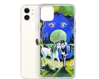 Pierrette, Pierrot, Unicorn, The Last Unicorn- illustrated iPhone case