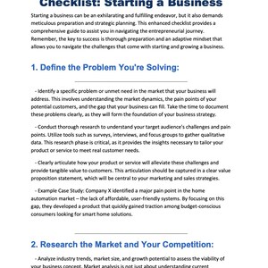 Starting a Business Checklist / Startup Launch Checklist