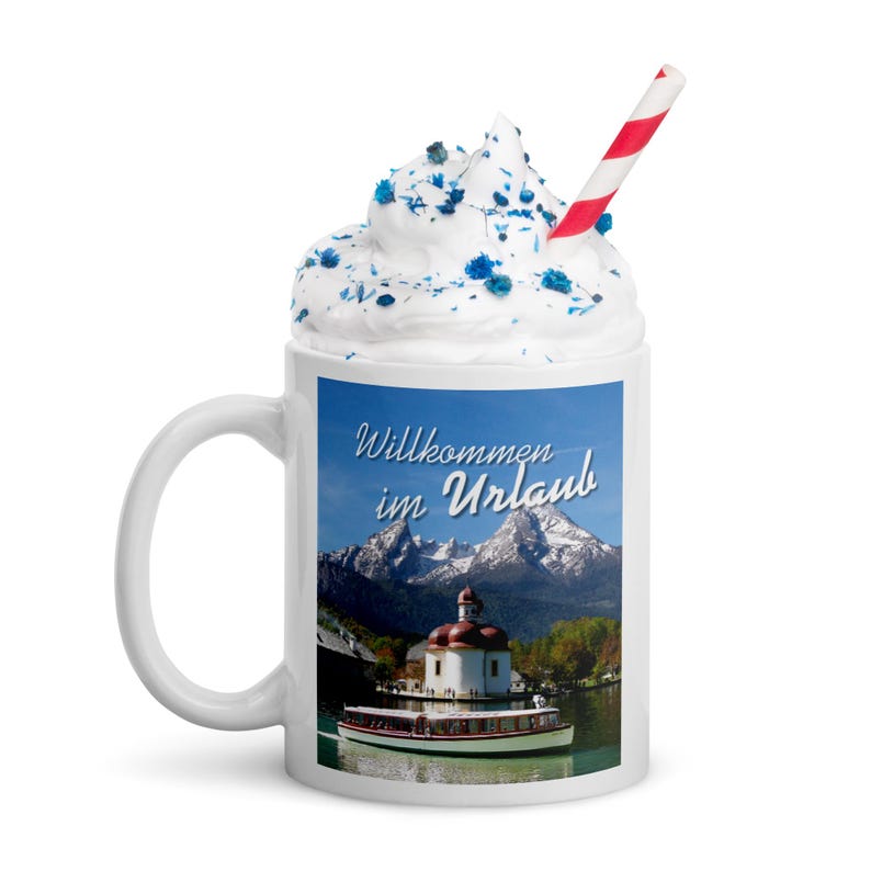 Königssee Tasse als Andenken an einen Urlaub in Berchtesgaden