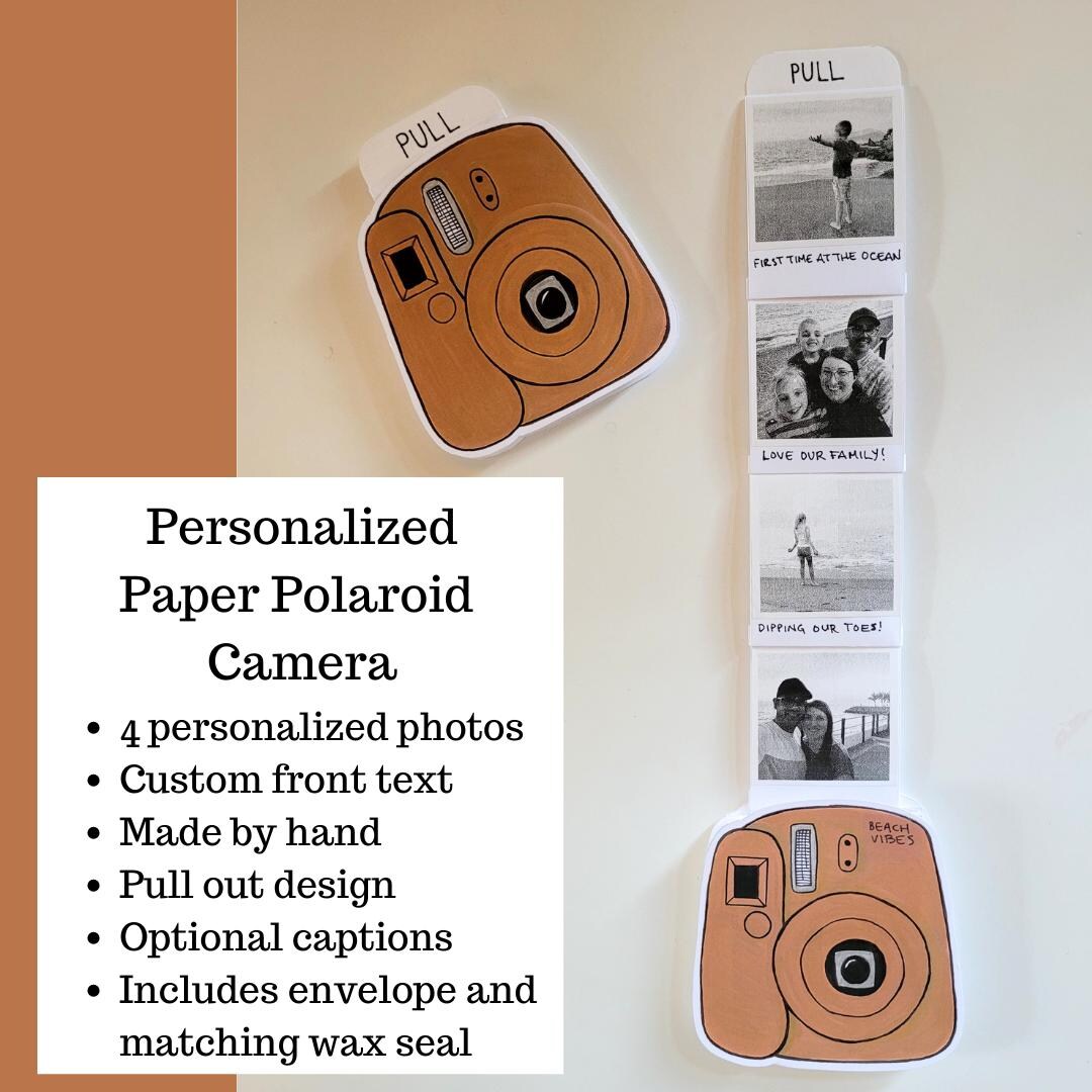 Personalized Paper Polaroid Camera brown - Etsy