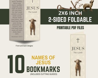 Names of Jesus Bookmarks • 10 2-Sided Foldables • 2x6 • SCRIPTURE QUOTES• Digital Download