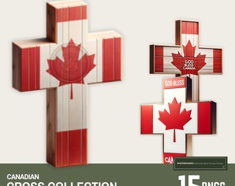 Canada Cross PNGs • 15 Cross Designs • Digital Download