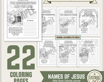 NAMES OF JESUS Coloring Pages • 22 Printables • Journal Edition • Digital Download