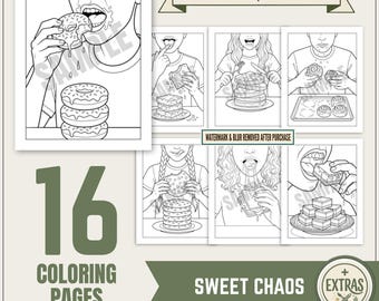 SWEET CHAOS Coloring Pages • 16 Printables • Digital Download