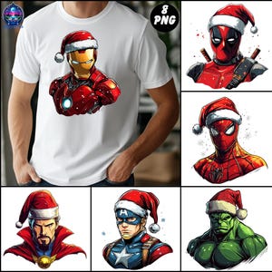8 Super Hero Christmas Png | Christmas Hero Png | Xmas Party Png | Super Movies Christmas Png | Xmas Cartoon Png | Digital File