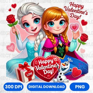 Valentine Cartoon Characters PNG, Pink Valentine Png, Love Valentine png, Valentines Day png, Valentine Cartoon Png, Valentine tshirt design
