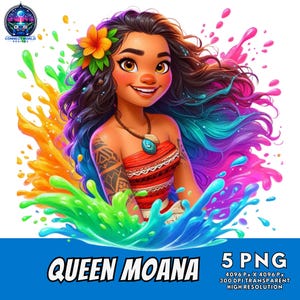 5 PNG Princess Transparent Png file for Sublimation 300Dpi High Resolution Png DTG Design Princess Digital PNG Download