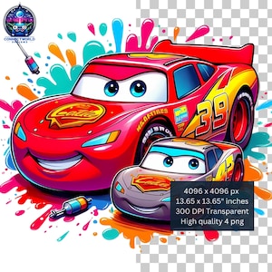4 Car PNG Splash and Watercolor Digital design PNG file for sublimation - High Resolution -Instant Digital PNG Download