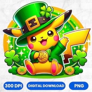 Cartoon St Patrick's Day PNG, Cartoon Character St Patrick Day PNG, Lucky Leprechaun Clipart, St Patrick Day Shirt Design for Kids