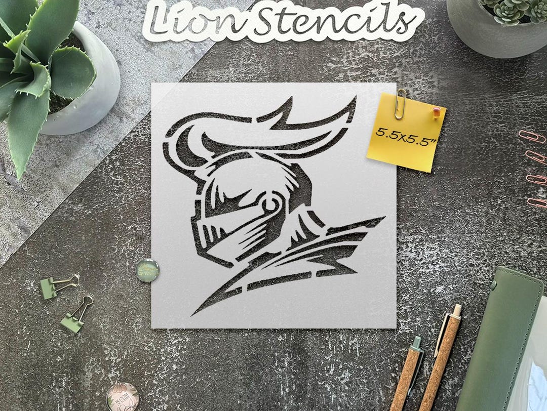 Knight Helmet Stencil Reusable Plastic Template for Medieval Decor
