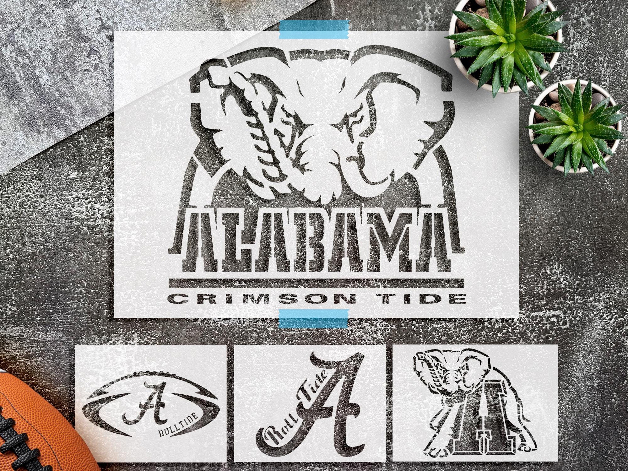 Alabama Stencil Mylar Plastic Football Team Template for DIY Crafts Painting Wood Sign Wall Art Home Decor Sports Projects