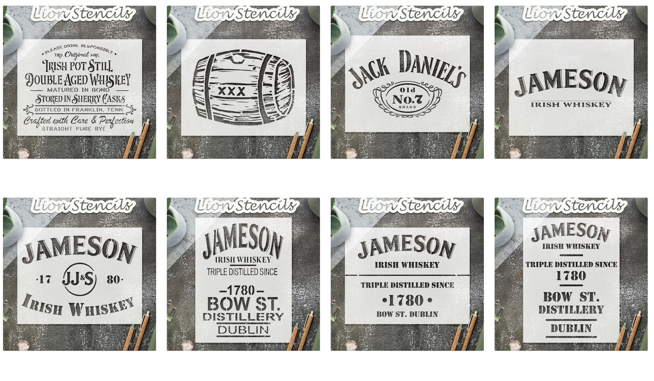 Whiskey Barrel Stencil Reusable Mylar Template, Vintage Distillery ...