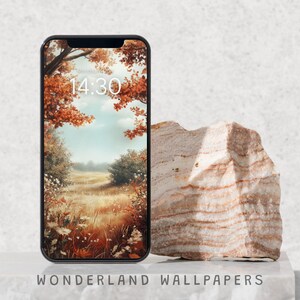 Autumn Landscape Phone Wallpaper, Vintage Oil Painting (Digital Download)