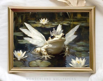 Fairy Frog Art Print: Whimsical Cottagecore Decor (Digital Download)