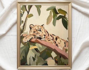 Vintage Cheetah Art Print: Minimalist Animal Wall Decor (Digital Download)