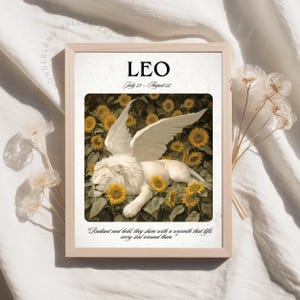 Leo Vintage Zodiac, Mythical Creature PRINTABLE Wall Art, Horoscope Fantasy Wall Decor, Magical Cottagecore, Astrology Decor | WP357
