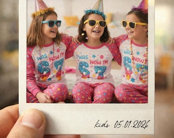 Mädchen Schlafanzug zum 7. Geburtstag: Pinke, Verspielte, Kuschelige Nachtwäsche