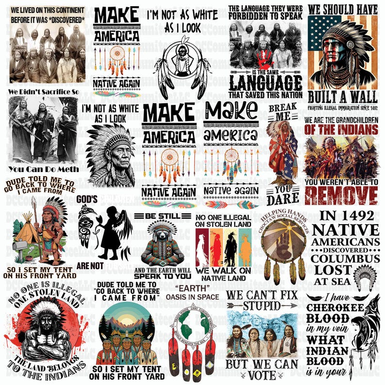 Native American Heritage PNG Bundle | 50 Tribal Designs (digital ...