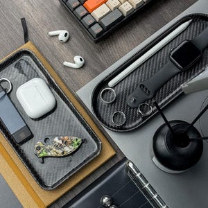 Carbon Fiber Tray 7.5 x 4 x 0.6 Inch – Lightweight Organizer for Tools, Keys, Desk or Garage