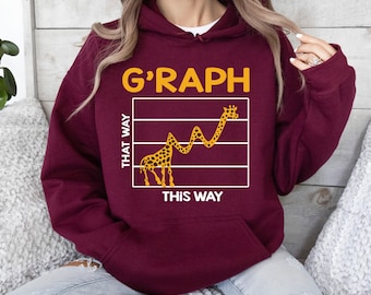 G'raph That Way This Way Giraffe Funny Animal PNG Design Digital File Tshirt Print