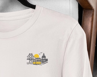 Camiseta de algodón orgánico de Lisboa: Camiseta minimalista de viaje a Portugal