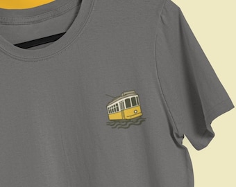 Lissabon Tram Bio-Baumwolle T-Shirt - Portugal Travel Tee