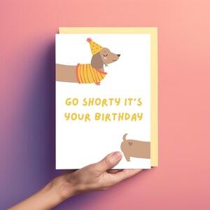 Dackel Hund Wiener Sausage Dog Geburtstagskarte, Happy Birthday Card Dog, Cute and funny Birthdaycard for Doglovers, Geburtstagskarte Kinder