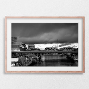 Berlin Industrial Canvas | Black and White Cityscape Wall Art & Modern Urban Decor Gift for Architecture Lovers