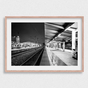 Warsaw Railway Station Canvas Print: Black and White Urban Photography
