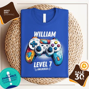 Custom Birthday Shirt | Birthday Unlocked Shirt | Boy Gamer T-Shirt | Kids Birthday Party | Level up birthday | Custom Shirt