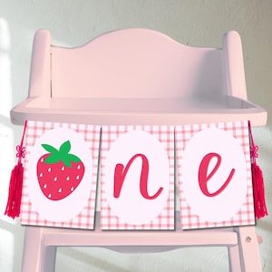 My Berry First Birthday Highchair Banner, Strawberry High Chair Banner, Berry High Chair Banner, Berry Sweet One High Chair Banner Printable