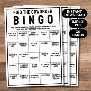 Coworker Bingo, Networking Activity, Get to Know You Bingo, Printable Icebreaker Activity, Find Someone Who Bingo, Icebreaker Bingo Cards