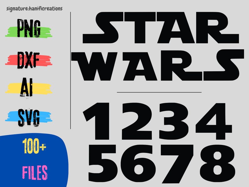 100 Star Wars Font SVG DXF PNG Bundle Epic Digital Designs for Cricut