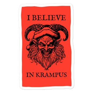 Pegatina &quot;Creo en Krampus&quot;, vinilo sin burbujas, 2 tamaños disponibles