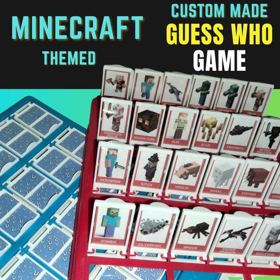Minecraft (themed) Guess Who Board Game (custom Made) - Etsy