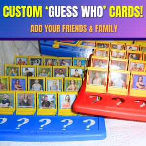 Cartes personnalisées Devinez qui (cartes uniquement, pas de jeu) - convient au jeu F1360 (édition exclusive Amazon) ~ Personnalisez-le !
