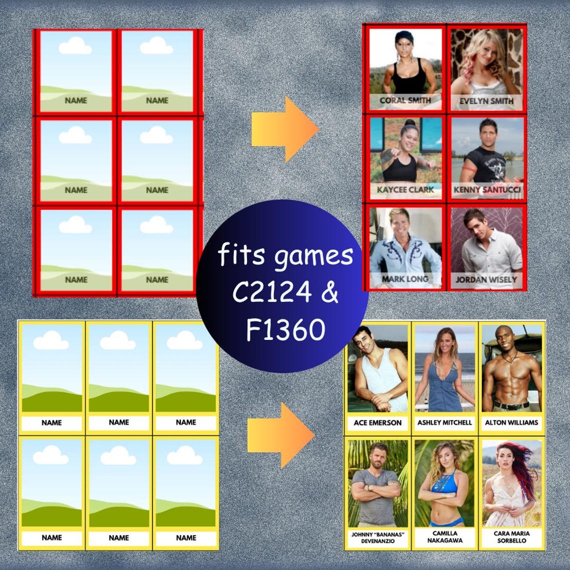 Custom Guess Who Game Template Canva DIY (fits C2124 & F1360) (PDF