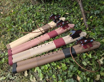 Flauta de dron nativa en Fa# impresa en 3D – Serie de fibra de madera | Meditación, terapia de sonido y música intuitiva | Caballo/Águila