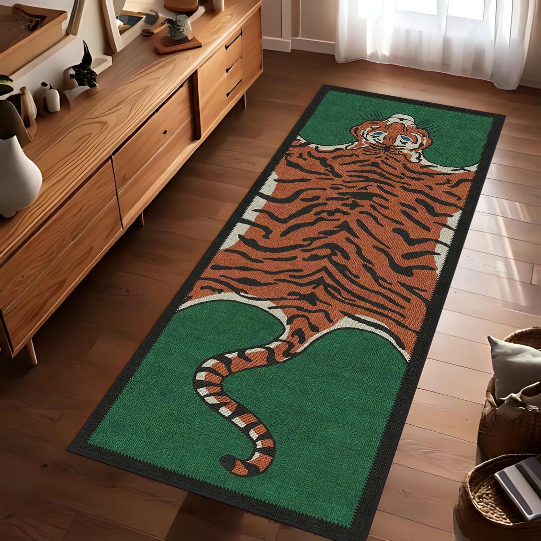 Tiger Rug, Tiger Runner Rug, Tiger Skin Rug, Tiger Floor Decor, Area ...