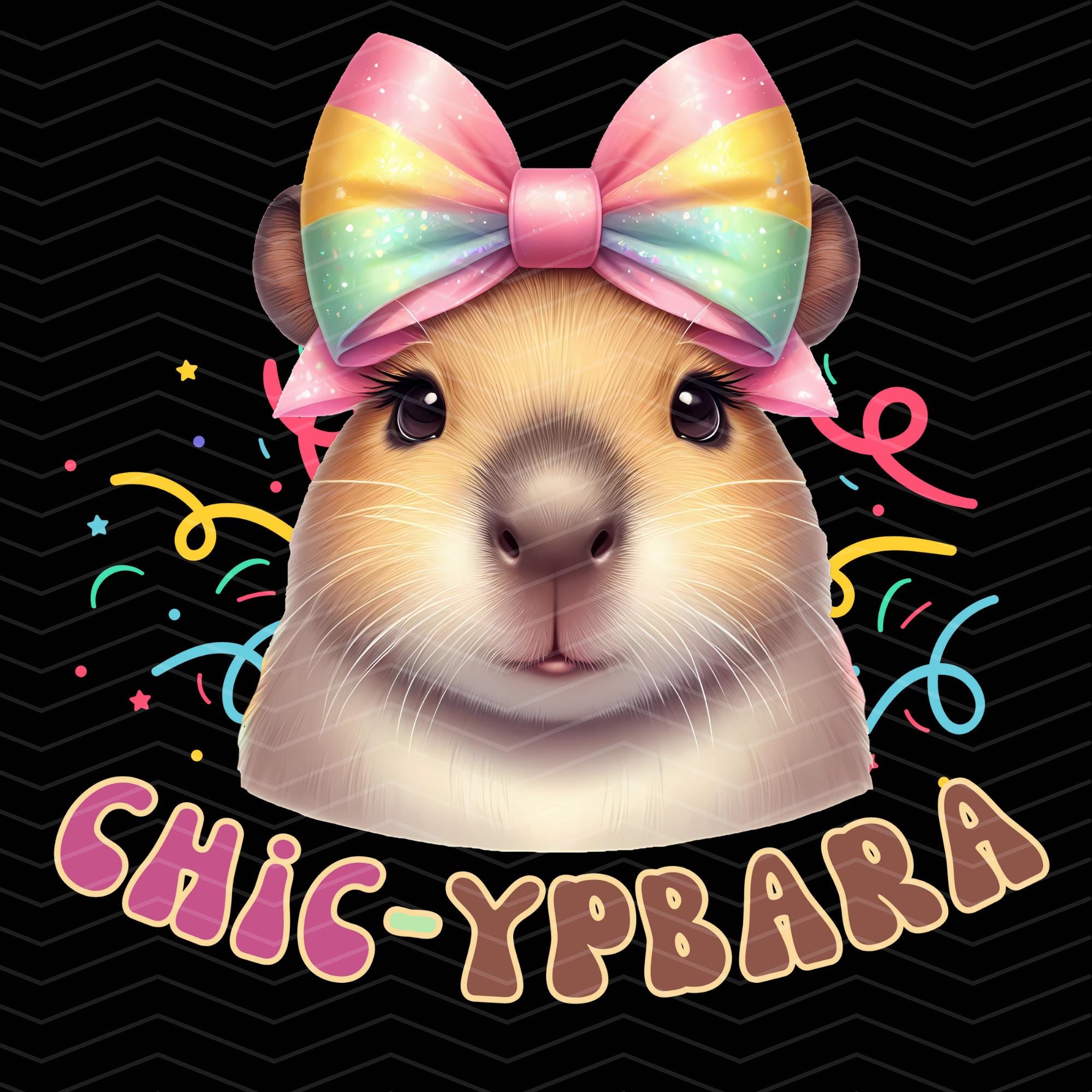 Capybara Png, Capybara Clipart, Big Coquette Bow Ribbon, Chic Pybara ...