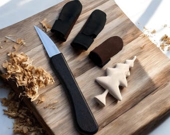 Handmade Wood Carving Knife Set: Ash Handle, Beginner Kit