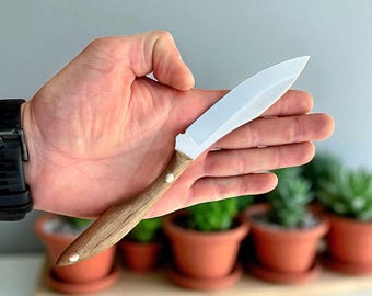 Cuchillo profesional pequeño. Cuchillo de cocina compacto de 3 mm, navaja de bolsillo, cuchillo para manualidades, mango de nogal, cuchillo para pescar.