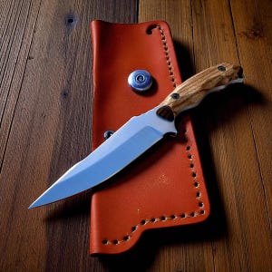 Forged Carbon Steel Survival Knife: Walnut Handle, Camping Knife