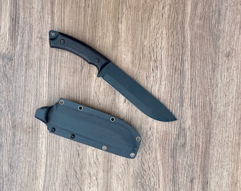 High Carbon Steel Camping Knife: Walnut Handle, ABS Sheath