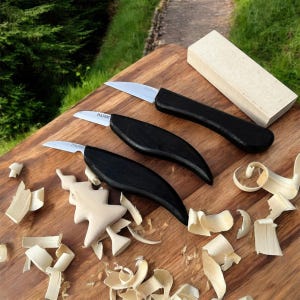 Wood Carving Knife Set: 3-Piece Beginner Whittling Kit